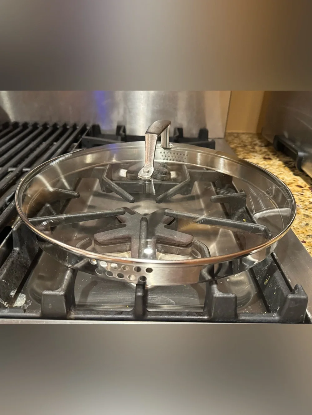 Il Mulino 12” Stainless Steel non stick deep Sauté Pan with glass strainer lid
